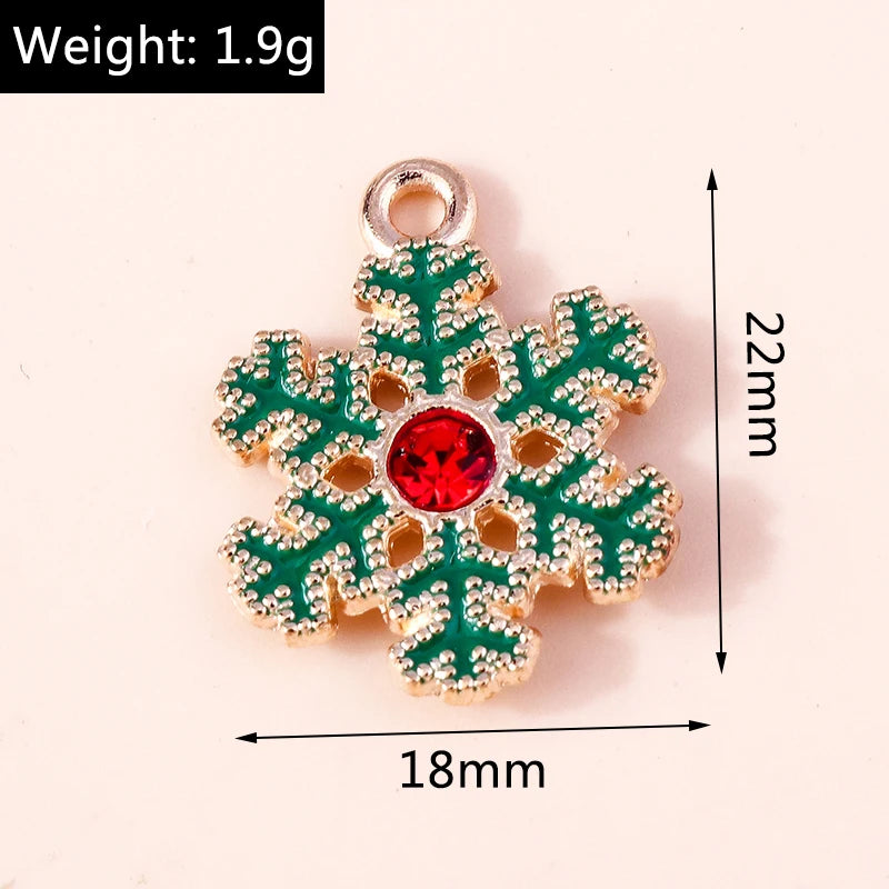 Kersthanger voor ketting of armband sneeuwvlok bedels emaille 20 stuks