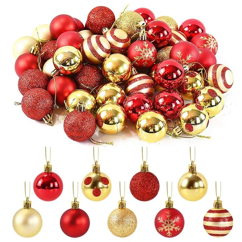 Kerstballen set 50 stuks 4cm kerstboom decoratie in luxe kleuren