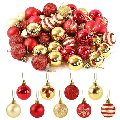 Kerstballen set 50 stuks 4cm kerstboom decoratie in luxe kleuren