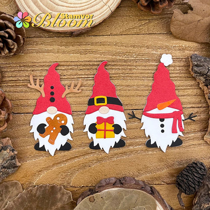 Snijmal Kerst Gnomes Metaal voor Scrapbooking - opbouw snijmal