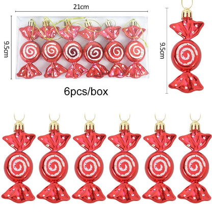 Kerstboom ornament set rood ster sneeuwvlok kerstballen decoratie - 6 stuks