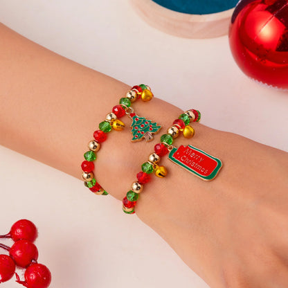 Kerst armband met rendier, sneeuwvlok en kralen bedels voor dames en meisjes