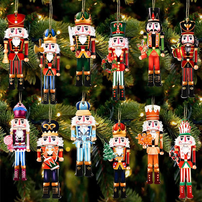 Set kersthangers houten notenkraker ornamenten voor kerstboom decoratie
