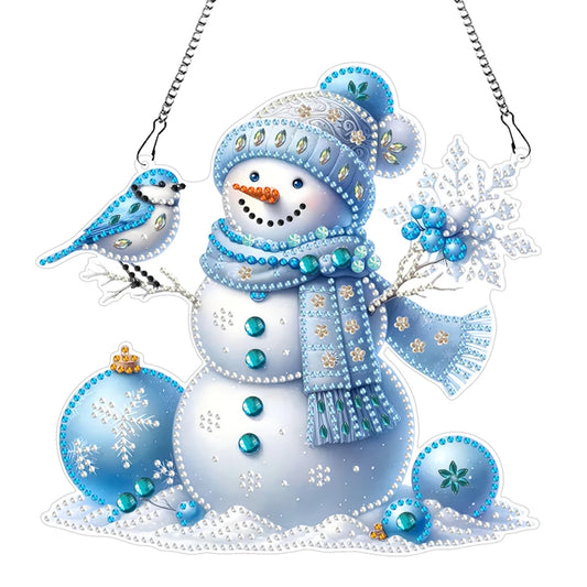 Diamond Painting Hangend Ornament – Acryl Kerst thema met Speciale Vormige Steentjes - JJ255