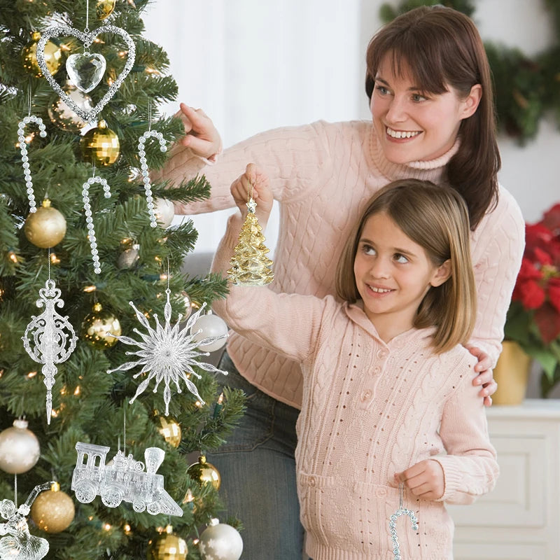 Kerst ornament voor Kerstboom transparante sneeuwvlok hanger van acryl