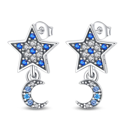 Kerst oorbellen 925 zilver sneeuwvlok met fonkelende zirkonia
