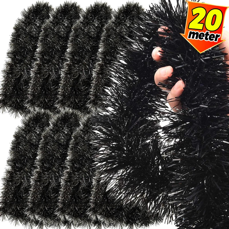 Kerst Guirlande 2 tot 20 meter Zwarte Glimmende Lint Guirlande Decoratie