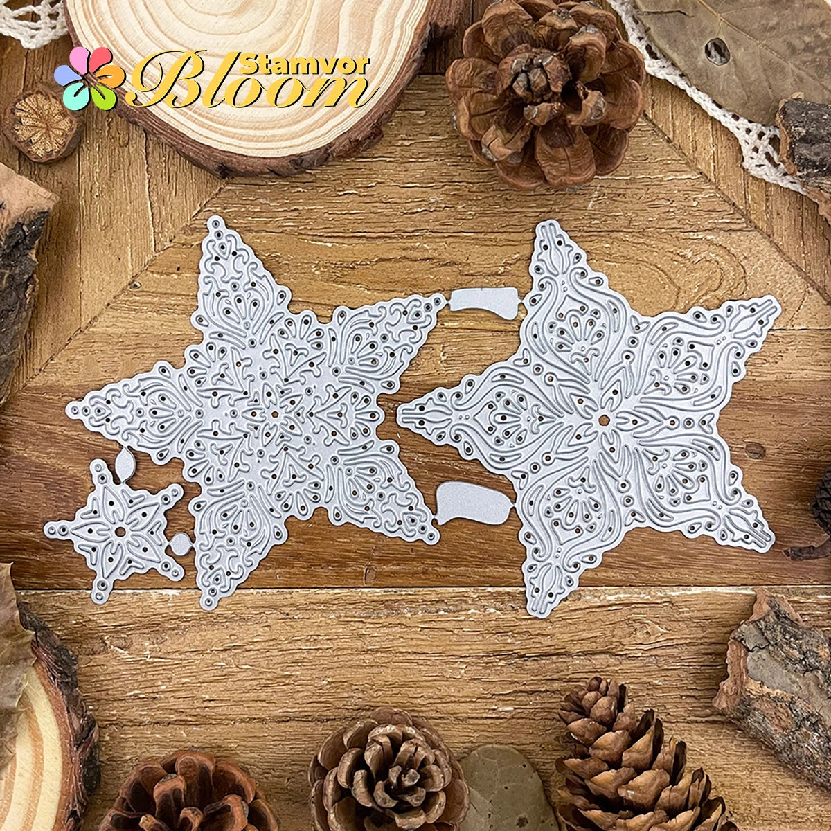 Snijmal Kerst Sterren Kant Hollow Metalen snij mal voor Scrapbooking