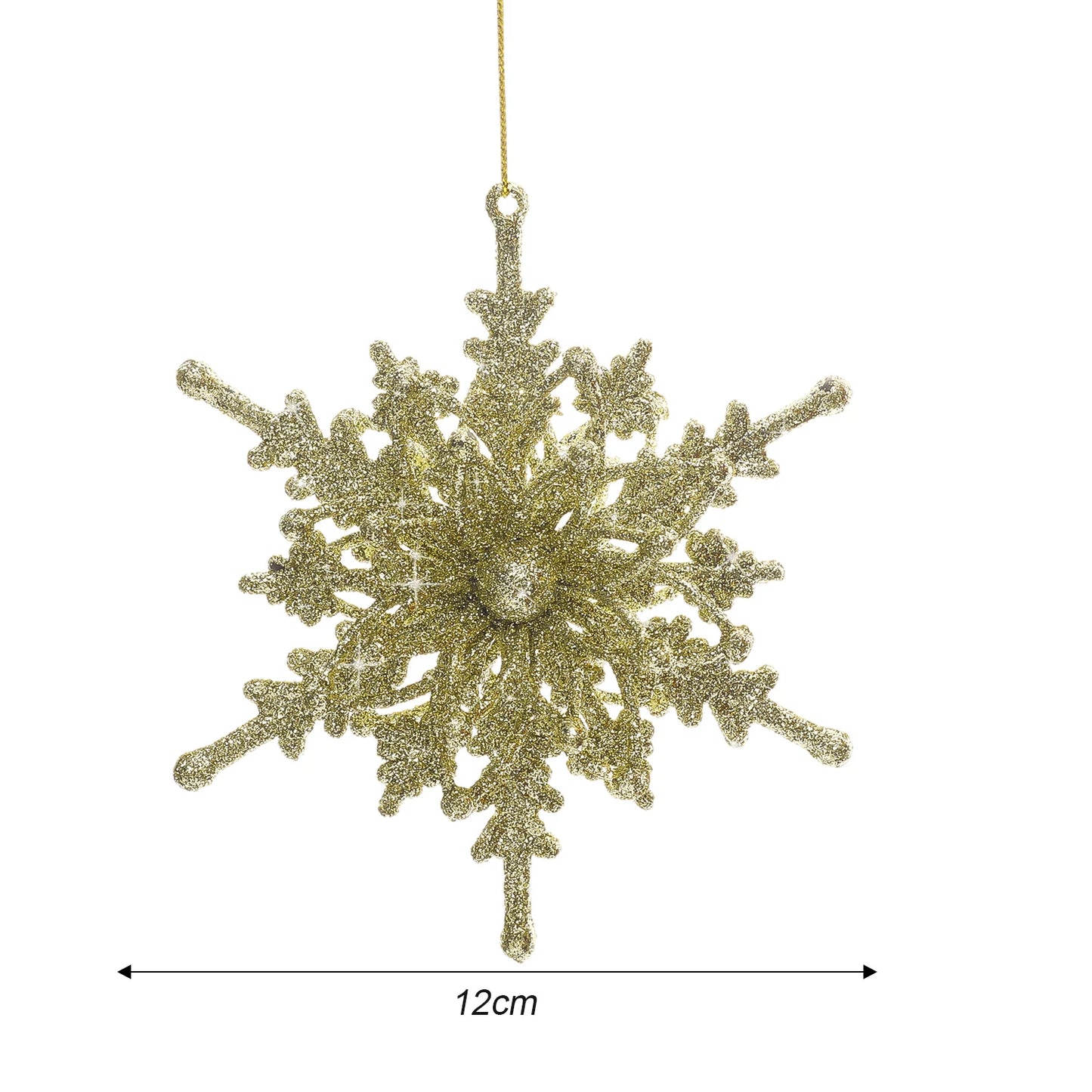 Kersthanger glitter sneeuwvlokken wit of goud – set van 1 tot 10 stuks voor boom of decoratie