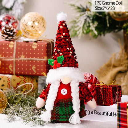 Kerst pop decoratieve pluche kabouter zonder gezicht voor sfeervolle versiering