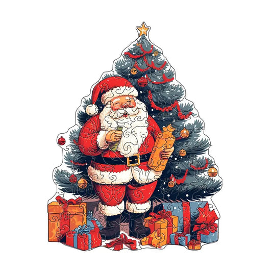 Houten figuren puzzel - Exquise patronen met kerstthema, uniek en persoonlijk