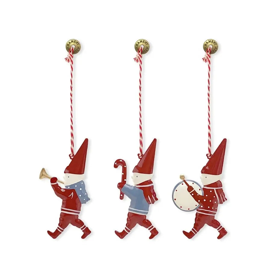 Metalen kersthangers handgeschilderd  unieke kerstboomdecoratie