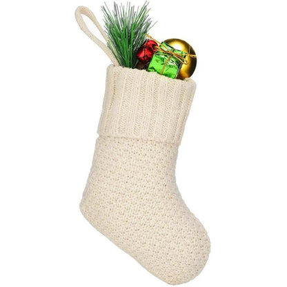 Kerst sok rood witte gebreide kerstsok voor haard of kerstboom