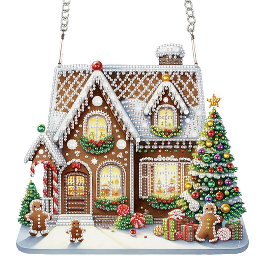 Diamond Painting Hangend Ornament – Acryl Kerst thema met Speciale Vormige Steentjes - DJ1040
