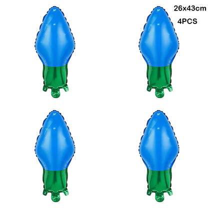 Opblaasbaar Kerst ornament snoepstok en ster decoratie in rood en groen