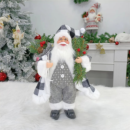 Kerst pop staande kerstman decoratie 30 cm tafeldecoratie