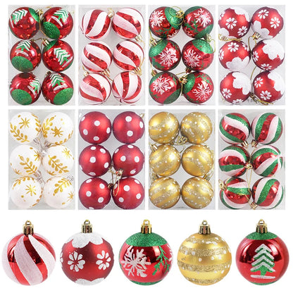 Kerstballen set rood, groen, wit en goud 6 stuks 6 cm voor kerstboomdecoratie