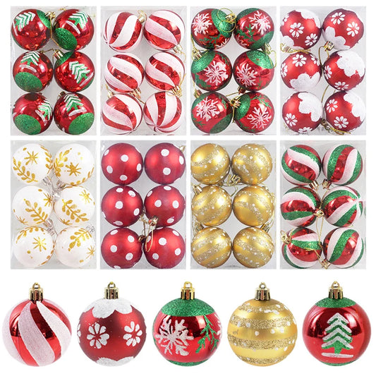 Kerstballen set rood, groen, wit en goud 6 stuks 6 cm voor kerstboomdecoratie