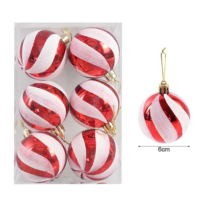 Kerstballen set rood, groen, wit en goud 6 stuks 6 cm voor kerstboomdecoratie