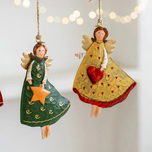 Kerst ornament voor Kerstboom - Retro Engel Meisje Decoratie