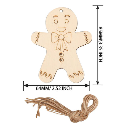 Houten figuur om zelf te schilderen/kleuren – Kerstboom hangornamenten van hout (set)