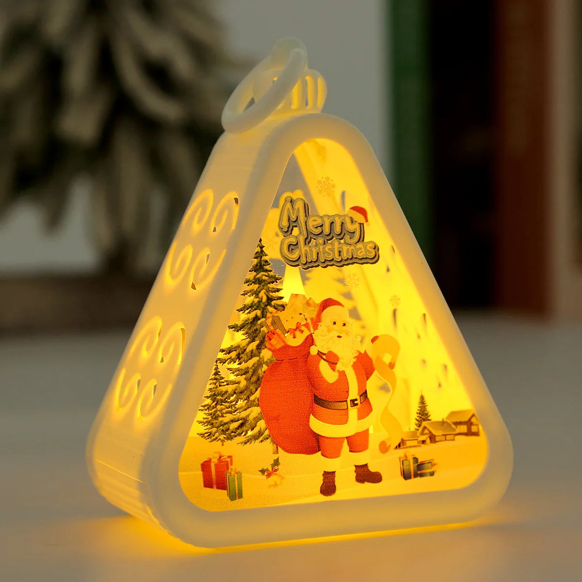 Kerst lamp sfeervolle verlichte decoratie voor raam en tafel
