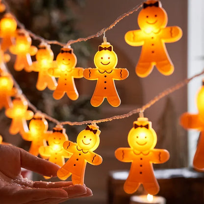 Gingerbread Man Kerstverlichting – 1,5m Slinger met Warm Lichtjes | Sfeervolle Decoratie voor Kerstboom, Huis & Feest