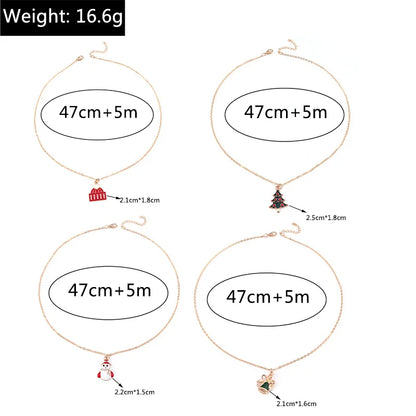Kerst Ketting met Rendier, Belletjes en Kerstboom Hanger – Feestelijke Sieraden voor Dames