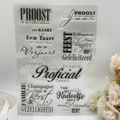 Stempels Transparante Siliconen Rubberen Blad - Nederlandse Woorden & Patronen