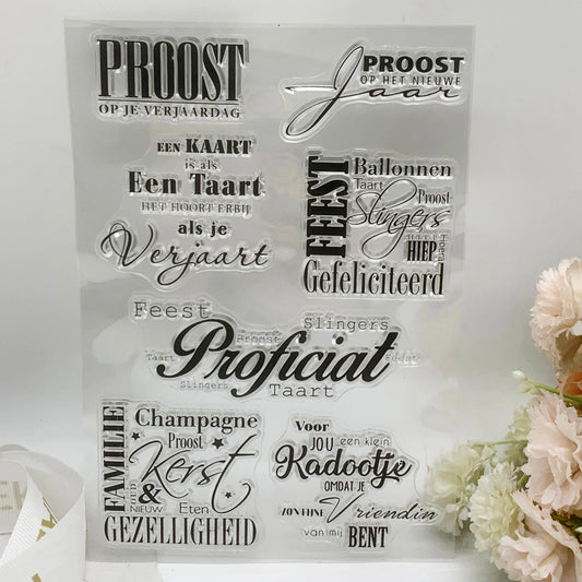 Stempels Transparante Siliconen Rubberen Blad - Nederlandse Woorden & Patronen