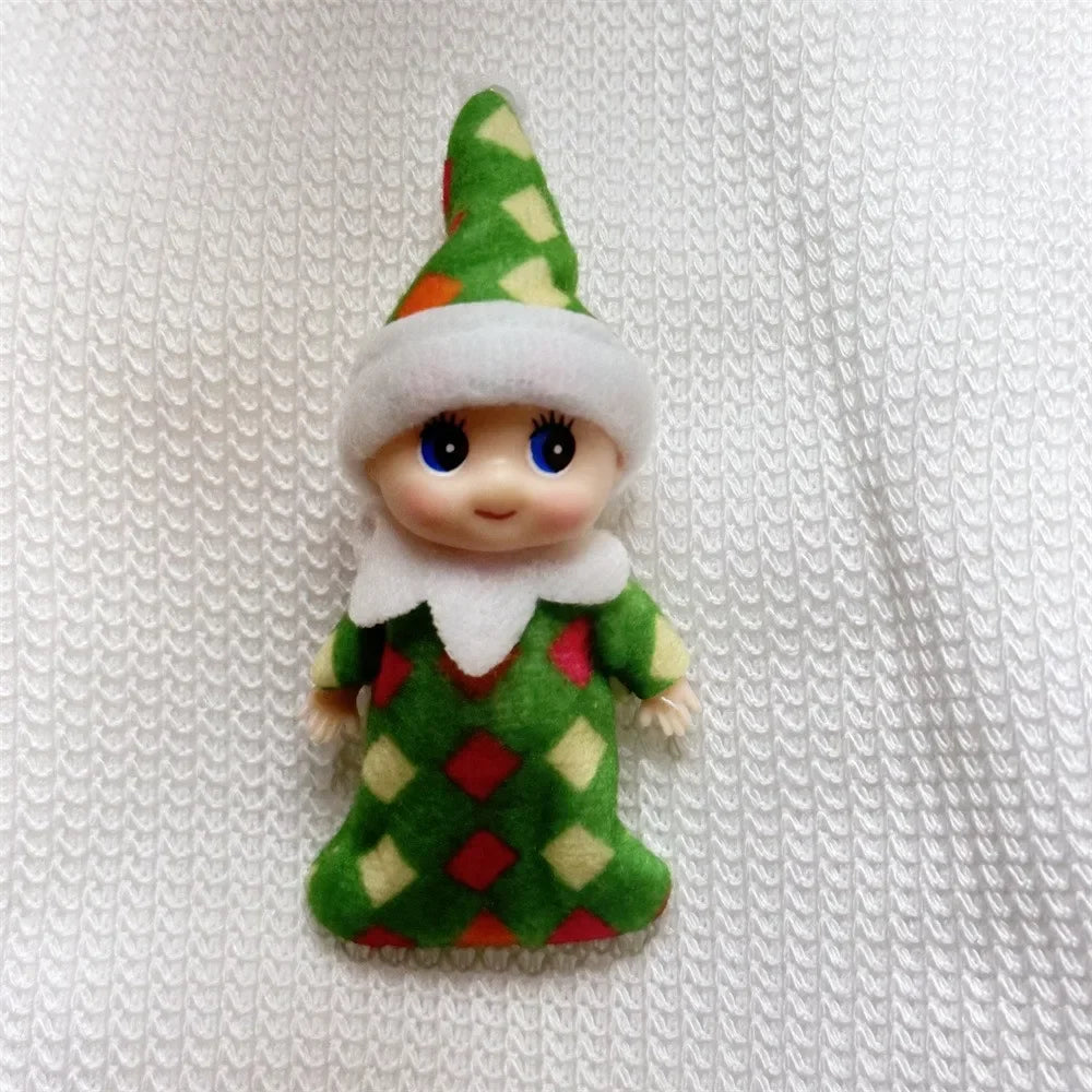 Kerst pop tweeling elf jongen en meisje – feestelijke mini decoratie