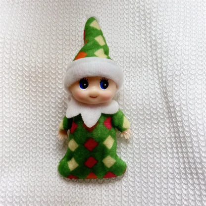 Kerst pop tweeling elf jongen en meisje – feestelijke mini decoratie