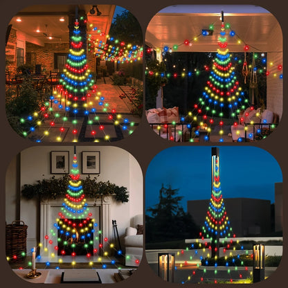 Led Kerstboom Sterrenlichtslinger op Zonne-energie – 280 LED met 8 Verlichtingsstanden