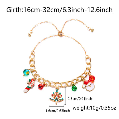 Kerst armband met kerstboom, sneeuwvlok, kerstman en belletjes