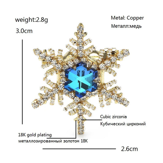 Kerst Broche Sneeuwvlok Kristal in Twee Kleuren - Luxe en Elegant