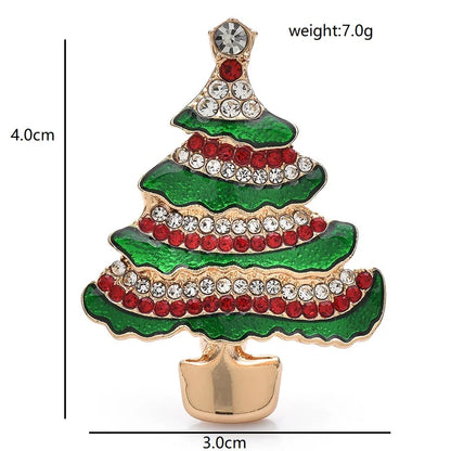 Broche Kerst | Sfeervolle strass kerstboom broche voor dames & heren