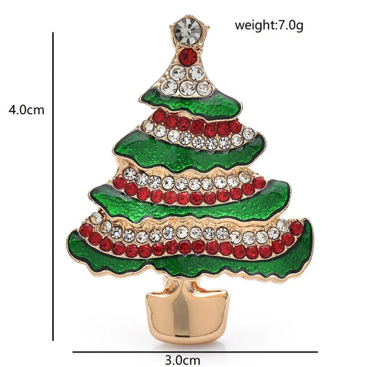 Broche Kerst | Sfeervolle strass kerstboom broche voor dames & heren