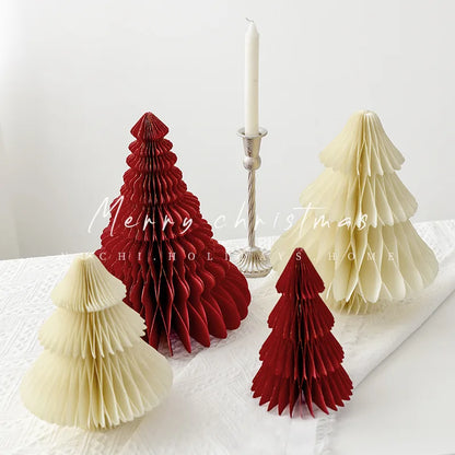 Opvouwbare Kerstboom – Mini Honeycomb Origami Kerstdecoratie van Papier