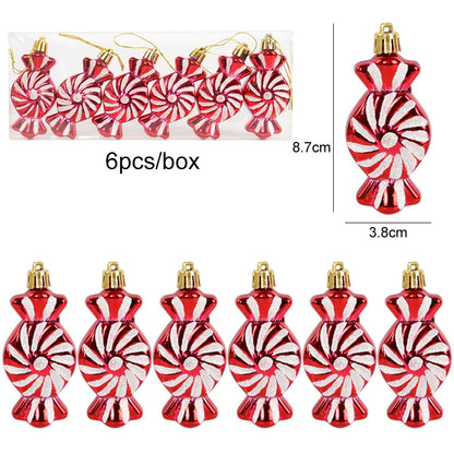 Kerstboom ornament set rood ster sneeuwvlok kerstballen decoratie - 6 stuks