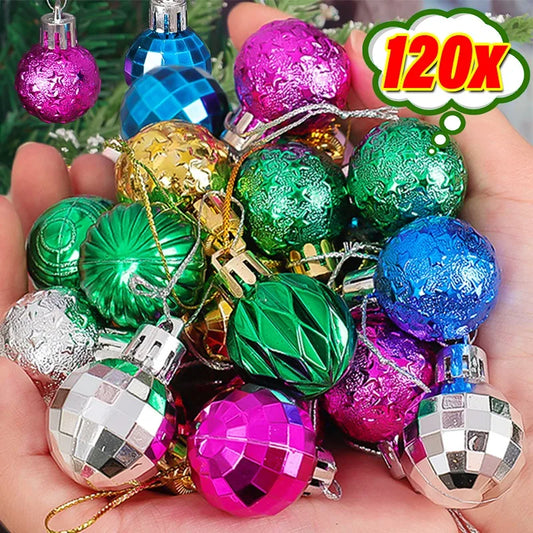 Kerstballen set mini 3CM – kleurrijke kerstdecoratie voor boom en huis