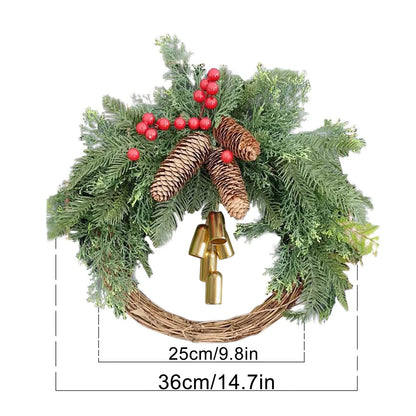 Kerst krans boho stijl voor deur of muur – sfeervolle feestdecoratie