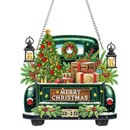 Diamond Painting Kerstkrans raam- en wandhanger met strass steentjes