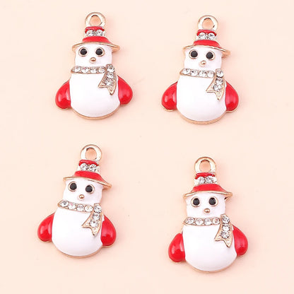 Kerst hangers mix sneeuwpop, Kerstman en meer emaille bedels voor sieraden - 10 stuks