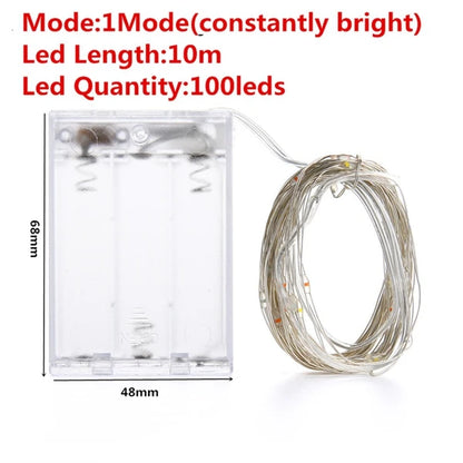 Kerst Lichtsnoer 1 Stuks LED Draadlamp op Batterijen – Waterdicht voor Buiten