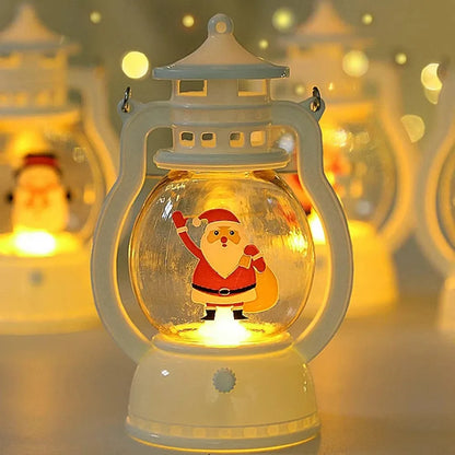 Kerst lamp lantaarn met LED en kerstman decoratie voor huis en feestdagen