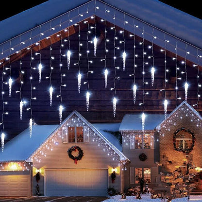 Kerst lichtgordijn sneeuwvlok, ster of ijspegel LED raamverlichting met 8 lichtstanden