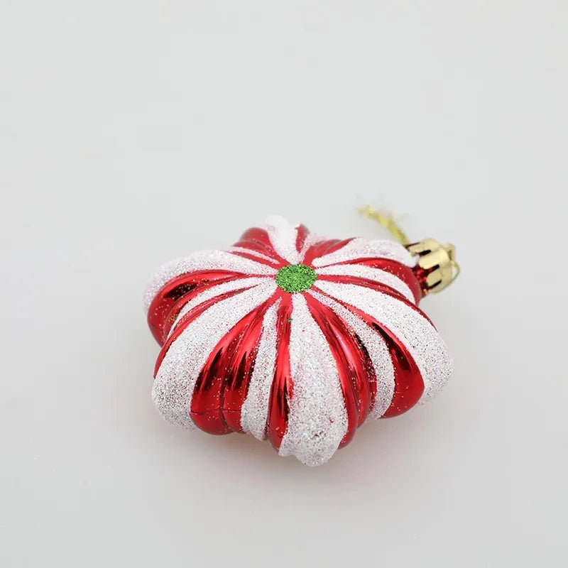 Kerstboom ornament set rood ster sneeuwvlok kerstballen decoratie - 6 stuks