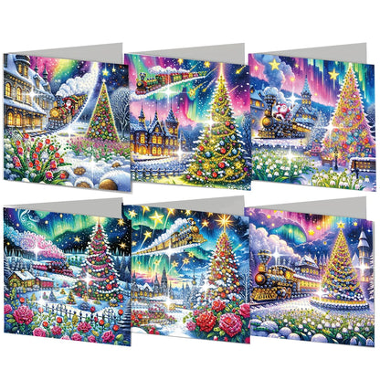 Diamond Painting Kerstkaarten set – 6 stuks creatieve kerstkaarten maken - HK026