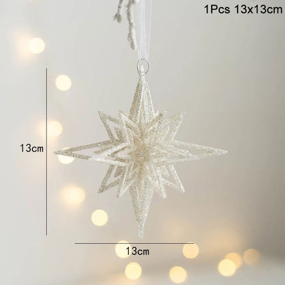 Kerstboom ornament sneeuwvlok engel hert hangdecoratie voor feestdagen