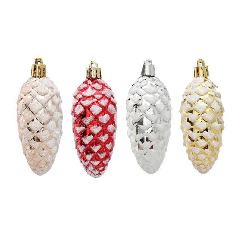 Kerstboom ornamenten dennenappel ballen set van 5 kerstdecoratie hangers